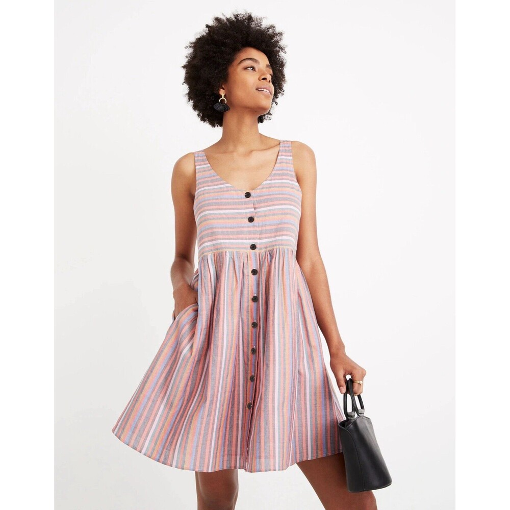 Madewell Striped Multi-Color Mini Dress